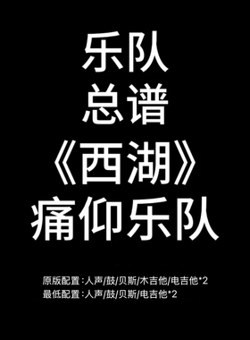C113乐队总谱 西湖 痛仰乐队鼓贝斯吉他乐队谱PDF附音频