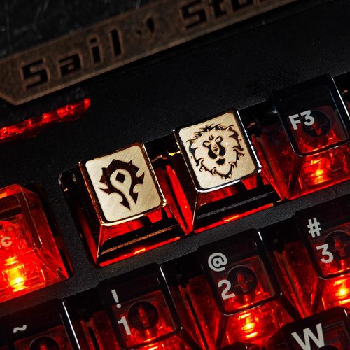 魔兽世界部落联盟金属个性键帽创意艺术礼物机械键盘帽