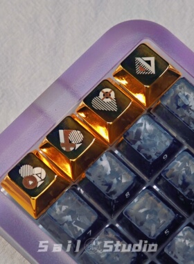 个性金属黄金键帽扑克牌花色上下左右wasd金属回车回车高质量键帽