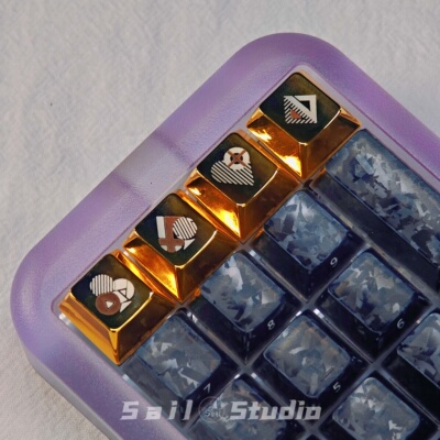 个性金属黄金键帽扑克牌花色上下左右wasd金属回车回车高质量键帽