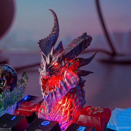 魔兽世界周边键帽巫妖王死亡之翼联盟部落个性键帽立体透光键盘帽