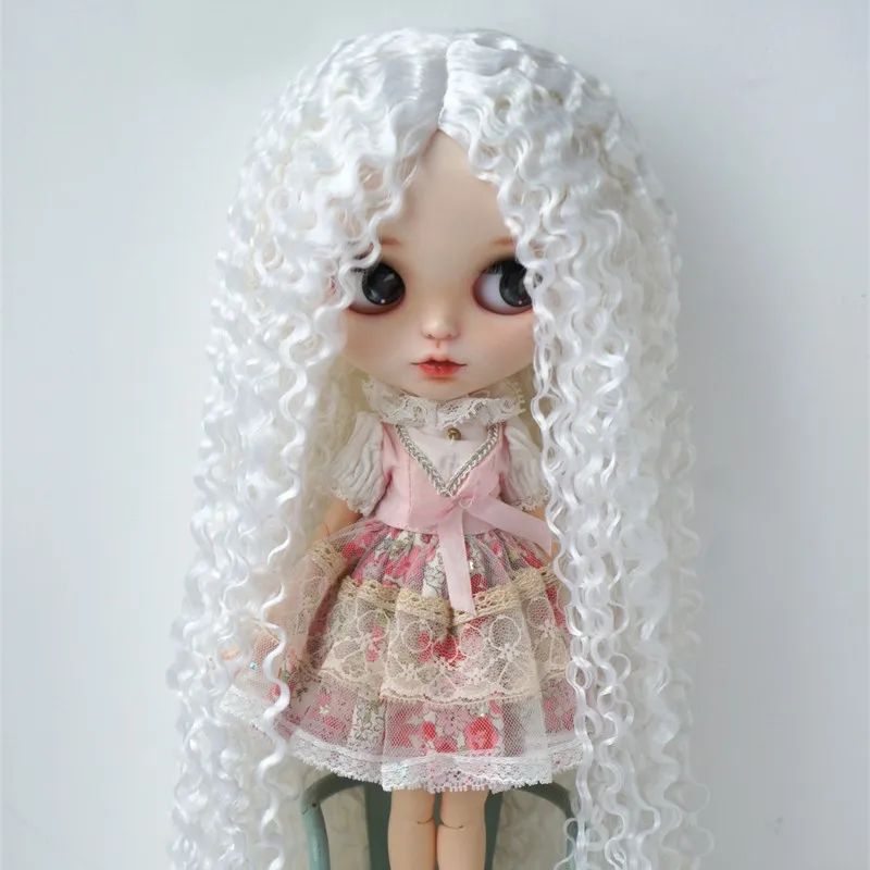 Blythes-Peluca de Mohair sintético para mu?eca, accesorio d