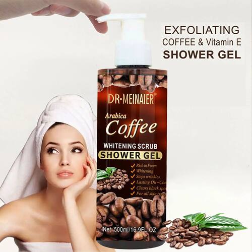 500ml Coffee Scrub Shower Gel Brightening Moisturizing Bubbl