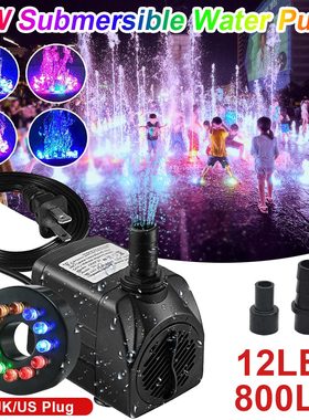 Bomba de agua sumergible con 12 luces Led, 15w, reducción d
