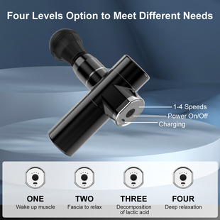 Mini pistola elétrica com LCD, portátil, percuss?o, massag