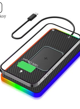 Cargador inalámbrico para coche, almohadilla de carga rápi
