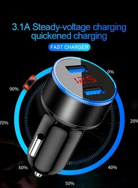 Cargador de coche USB Dual 3A, adaptador de carga rápida pa
