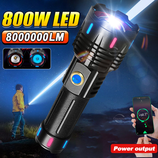 Lanterna LED recarregável super poderosa, luz da tocha, lan