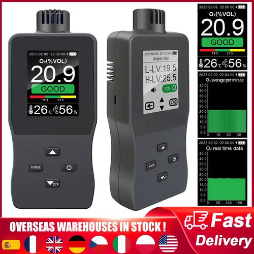 Medidor de oxígeno Digital 3 en 1, alarma de concentración