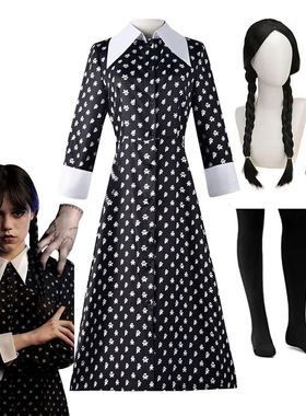 Cosplay preto gótico para crian?as, vestido floral diário,