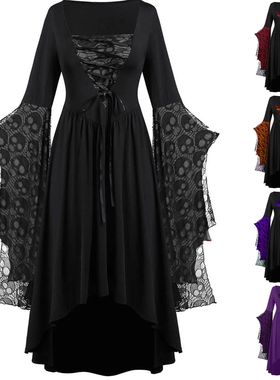 Halloween Cosplay Traje Gothic Vintage Vestido Fantasma Abó