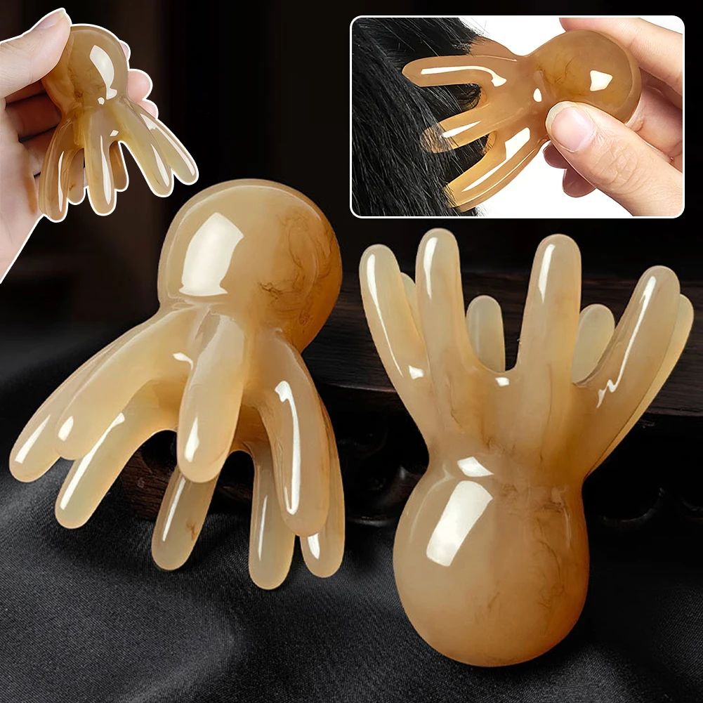 Resin Octopus Massage Comb Head Meridian Scraping Scalp Mass