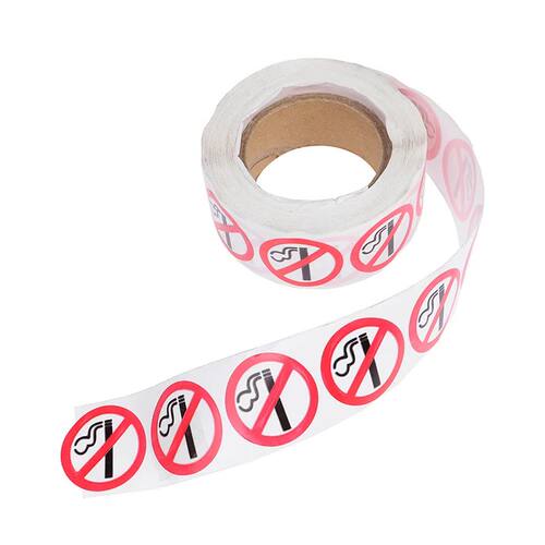 1 rolo de aviso revestido etiqueta de papel n?o fumar etique