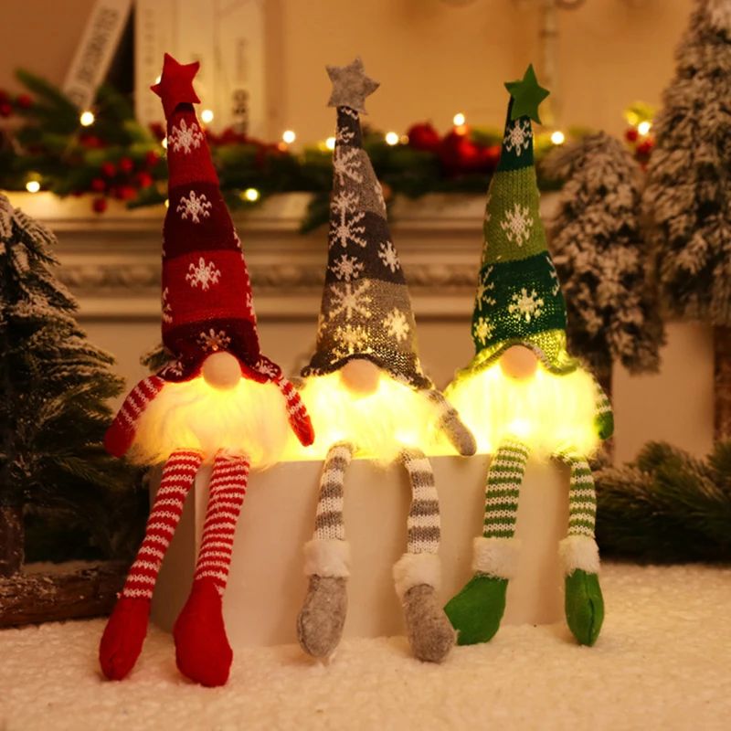 Boneca de Natal Elf Gnome com luz LED, decora??o para casa,