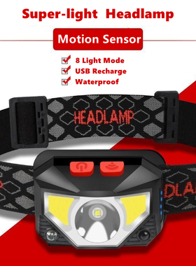 Farol LED poderoso para camping e pesca, farol de 8 modos, l