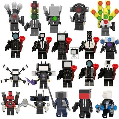 Skibidi-Mini bloques de construcción de inodoro, figuras de