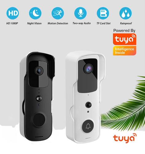 Tuya App-Smart Home PIR Video Campainha, Wi-Fi, ao ar livre,