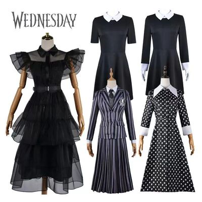 2022 filme wensday cosplay desse cosplay traje estilo gótic
