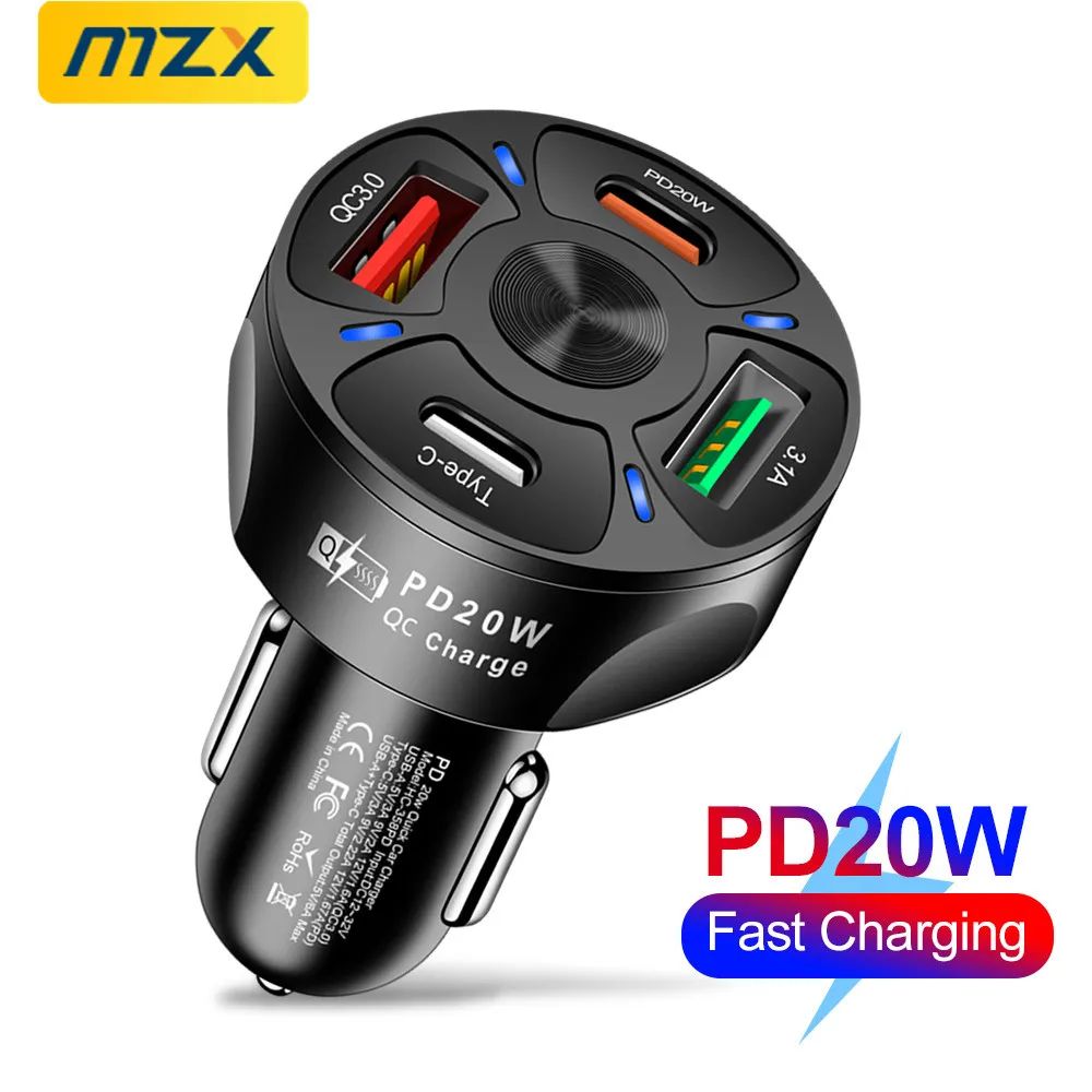 MZX-cargador de teléfono móvil para coche, adaptador de to