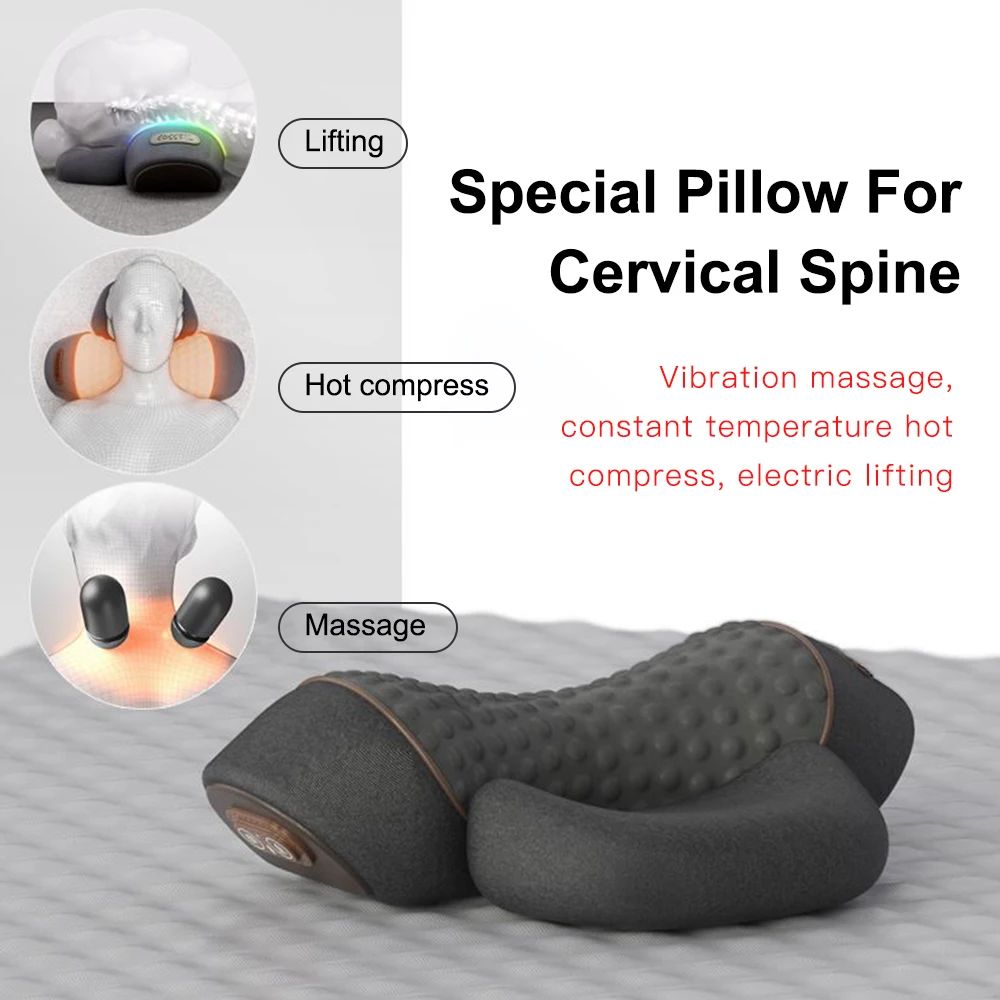 Electric Neck Massage Pillow Heating Vibration Neck Massager