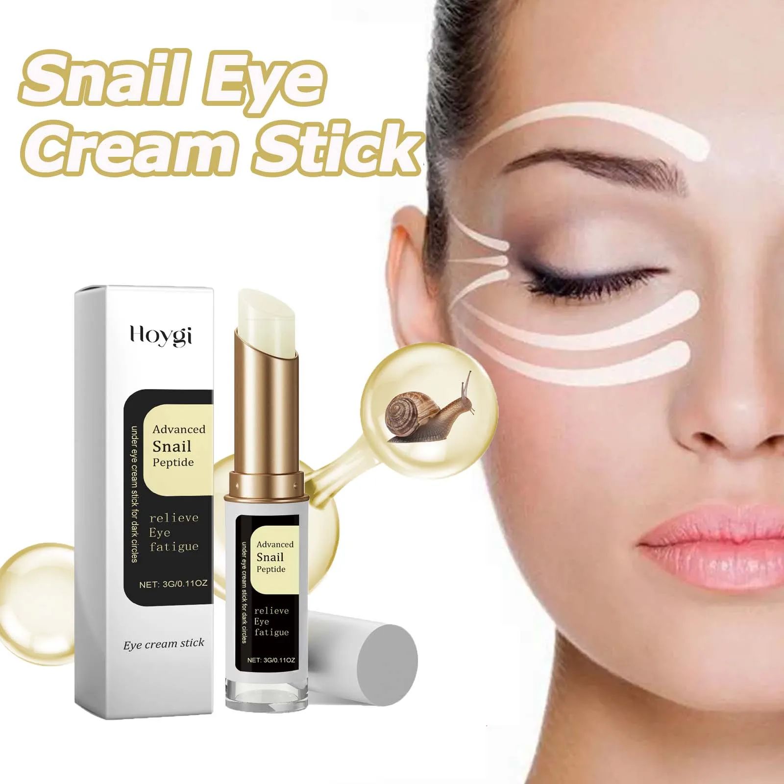 Snail Eye Cream Stick Collagen Fade Fine Lines Wrinkle Light