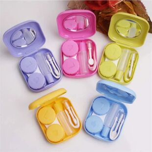 Mini quadrada para contato espelho lente estojo com