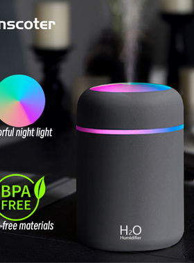 H2O Mini Umidificador de Ar Portátil, Difusor de Aroma USB,
