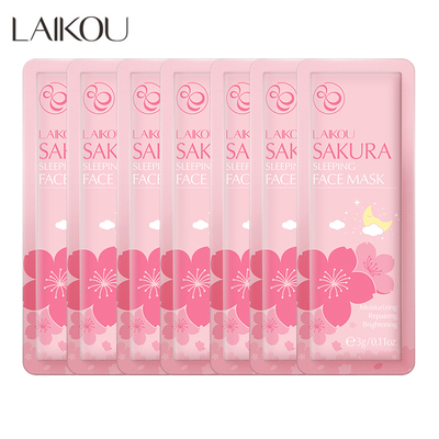 7pcs LAIKOU Sakura Face Mask Ration Pack Facial Sleeping Cre