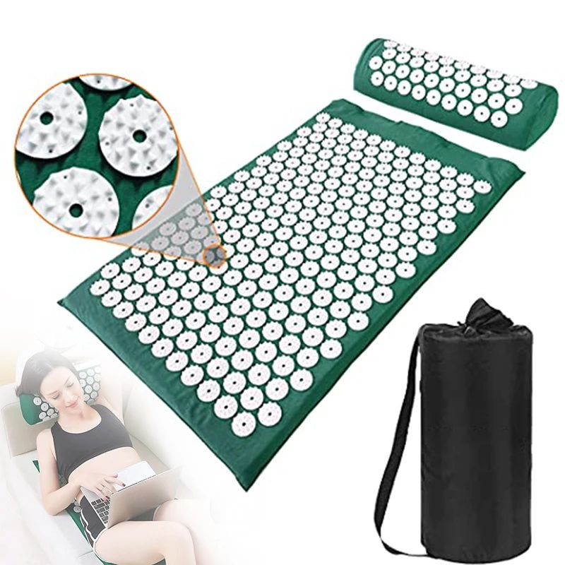 Acupressure Mat Relieve Back Body Pain Head Neck Foot Massag