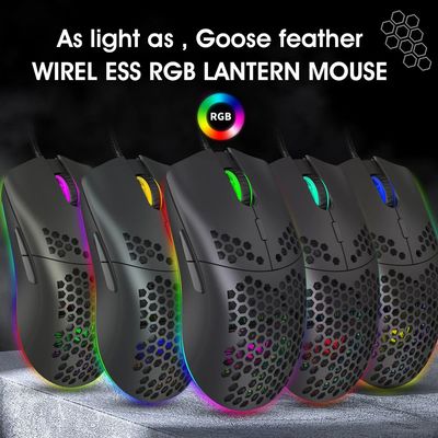 Mouse Gaming Wired com Honeycomb Shell, Ratos de jogos leves