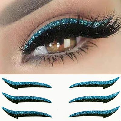 Falso glitter eyeliner adesivo auto-adesivo festa maquiagem