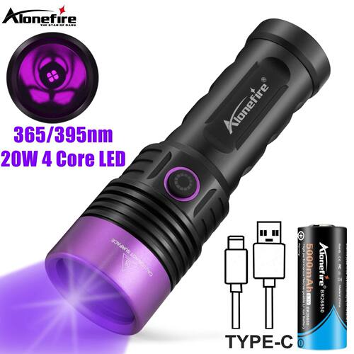 Alonefire-linterna UV de alta potencia SV53, 20W, 365nm, luz