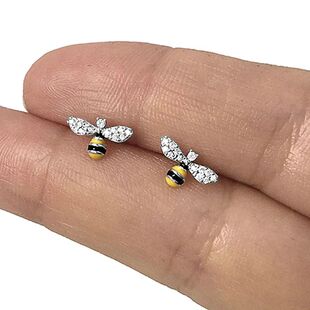 Huitan-pendientes divertidos de abeja de miel para mujer, ar