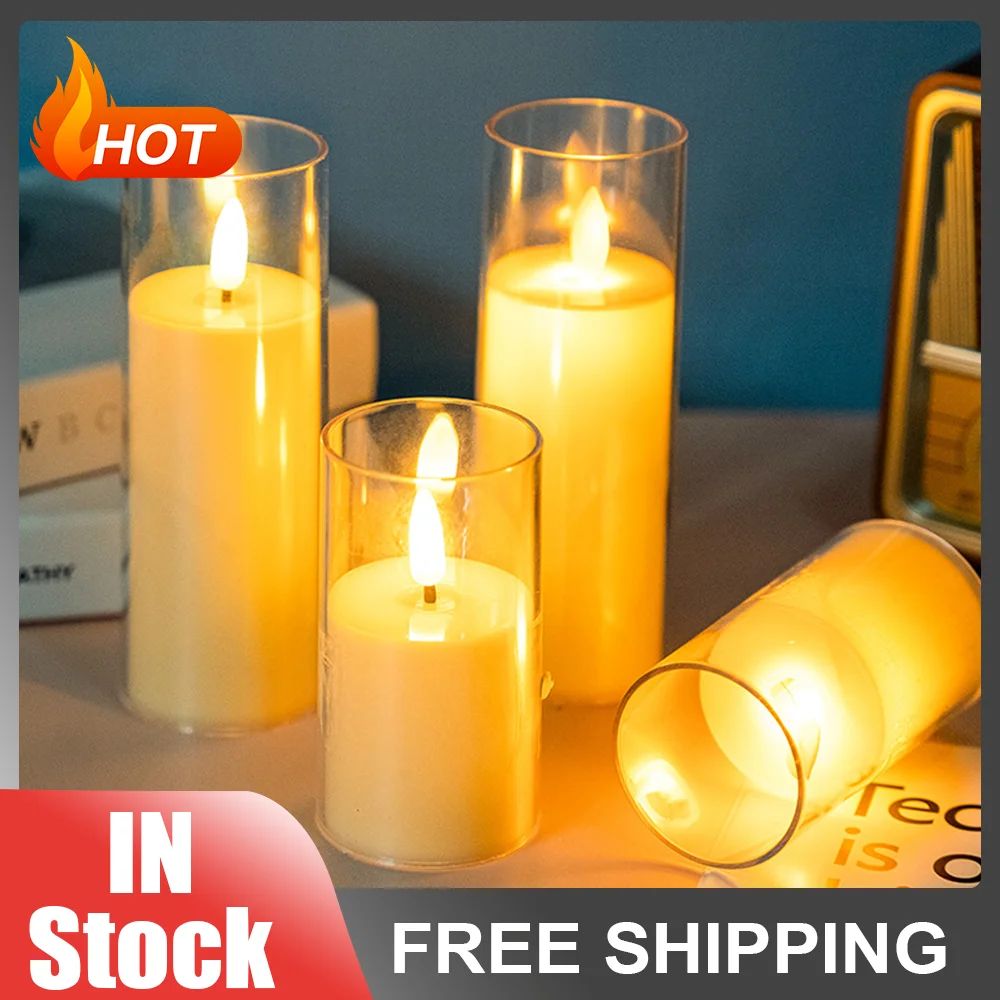 Led eletr?nico sem chama velas luz cintila??o wick efeito 3d