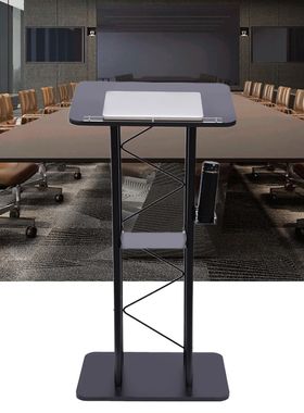 Iron Curved Podium Stand Floor-Standing black Pulpits Deskto