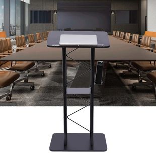 Stand Floor Standing Iron Pulpits Podium black Deskto Curved