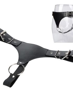 1pc masculino couro do plut?nio butt plug arnês com anel pe