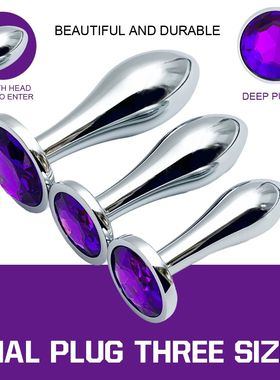 Plug anal de metal para mulheres, plug anal de a?o inoxidáv