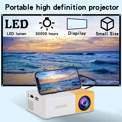 Mini proyector portátil YG300, televisión de alta definici