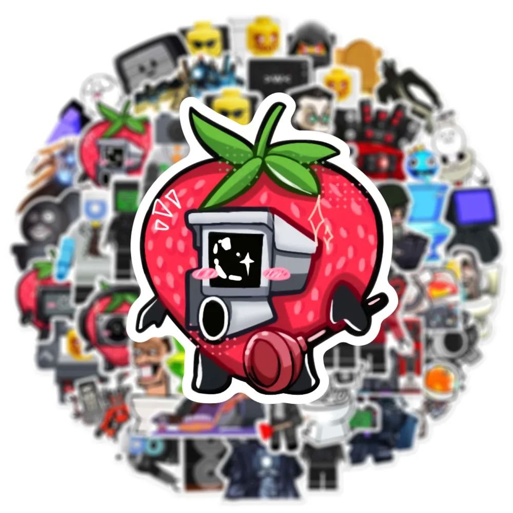 Skibidi-pegatina de juego de inodoro, 50 piezas, impermeable