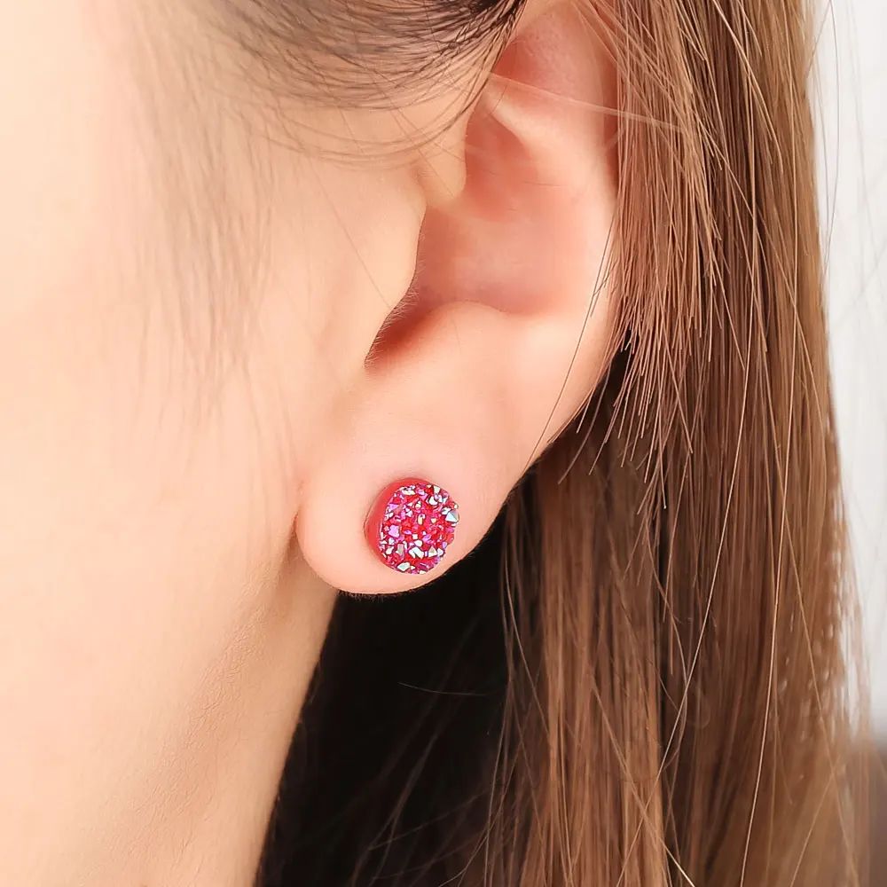 Pendientes magnéticos con puntos de acupuntura para mujer,