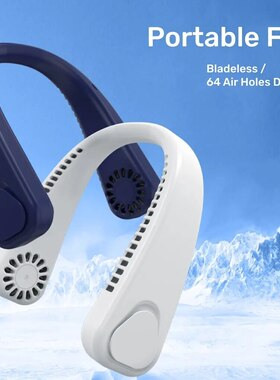 Summer Portable Hanging Neck Fan Fast Cooling USB Rechargeab