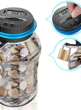 Eletr?nico LCD Digital Contando Mealheiro, Coin Counter, Mon