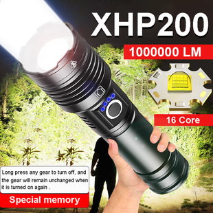 Lanterna LED de Alta Potência, USB Recarregável, Impermeá