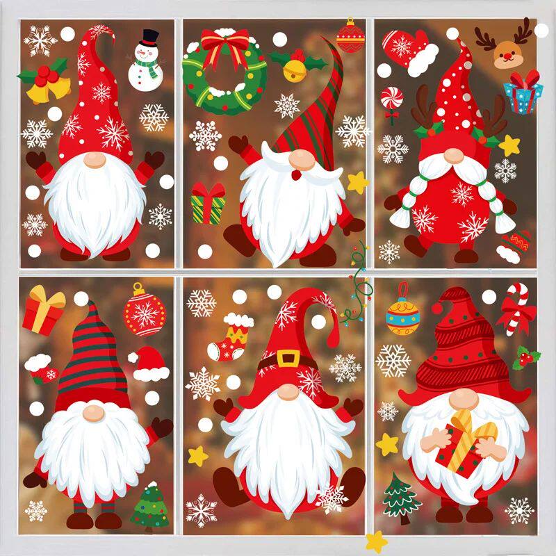 Padr?o de boneca gnome de natal adesivo estático, Decora??o