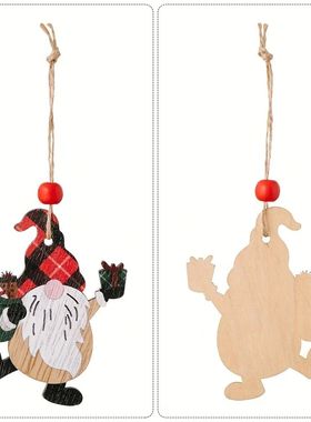 Madeira An?o Faceless Doll Pendant, Rudolf, homem velho, pro