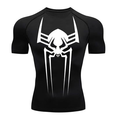 Camisa curta de compress?o masculina, top esportivo, secagem