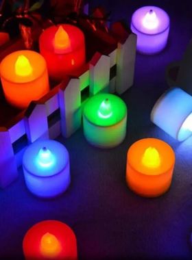 Flameless led luzes de chá velas a pilhas coloful coluna ci