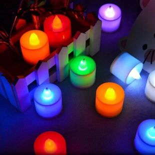 Flameless led luzes de chá velas a pilhas coloful coluna ci