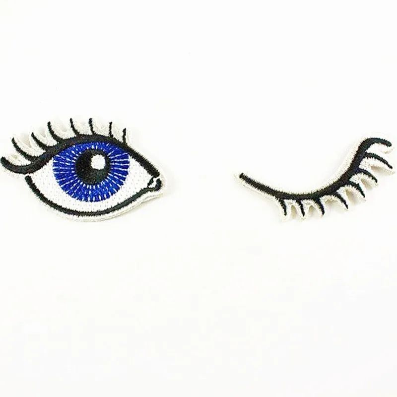 10 p?s/lote Bordados Olhos e Cílios Remendo Bordado Remendo - 实物图